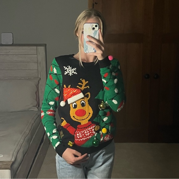 No Boundaries Sweaters - No Boundaries Ugly Christmas Sweater w/ Items Hanging From It